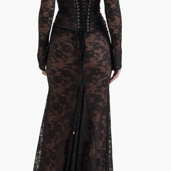 House of CB Black Lace Long Sleeve Dress - Picture 2 of 5